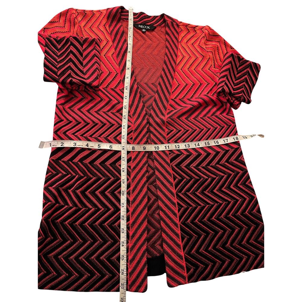 Misook Multicolor Knit Geometric Pattern Cardigan… - image 6